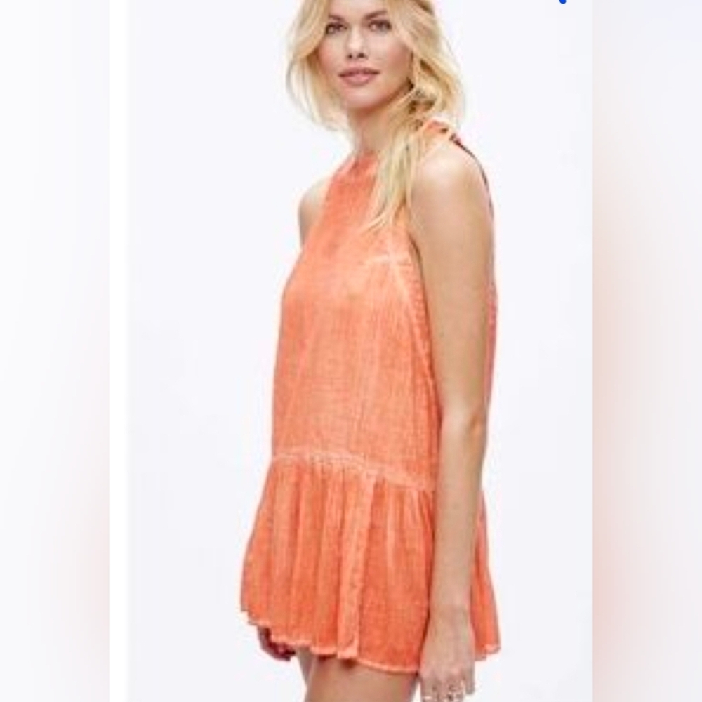 Free People Coral Sleeveless Top